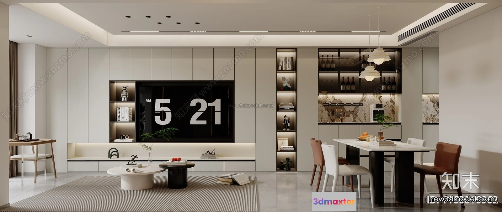 1581518 - Minimalist Style Interior 3D Blocks - Living Room 3D Model - 132 3D Max