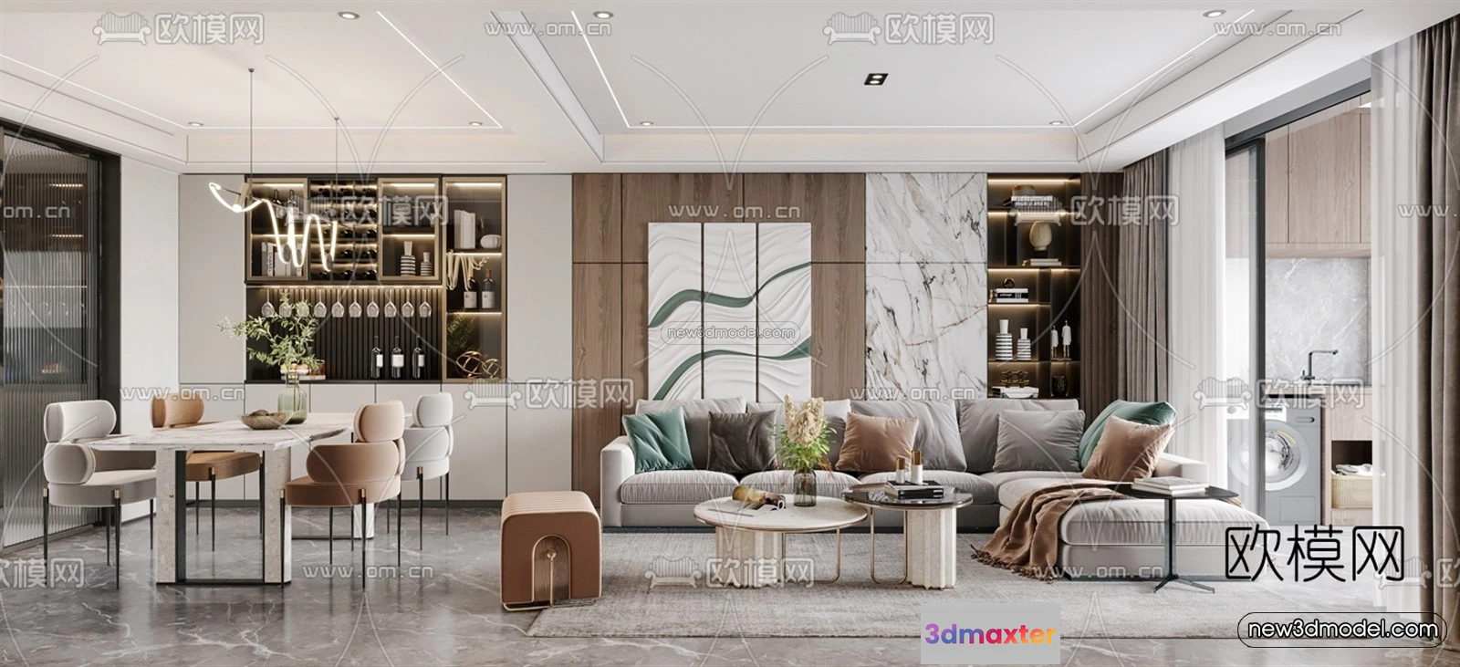 1581672 - Luxury Style Interior 3D Blocks - Living Room 3D Model - 050 3D Max