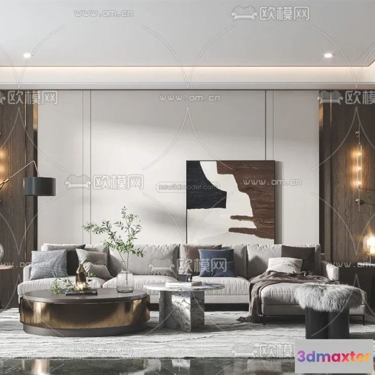 1581690 - Luxury Style Interior 3D Blocks - Living Room 3D Model - 059 3D Max