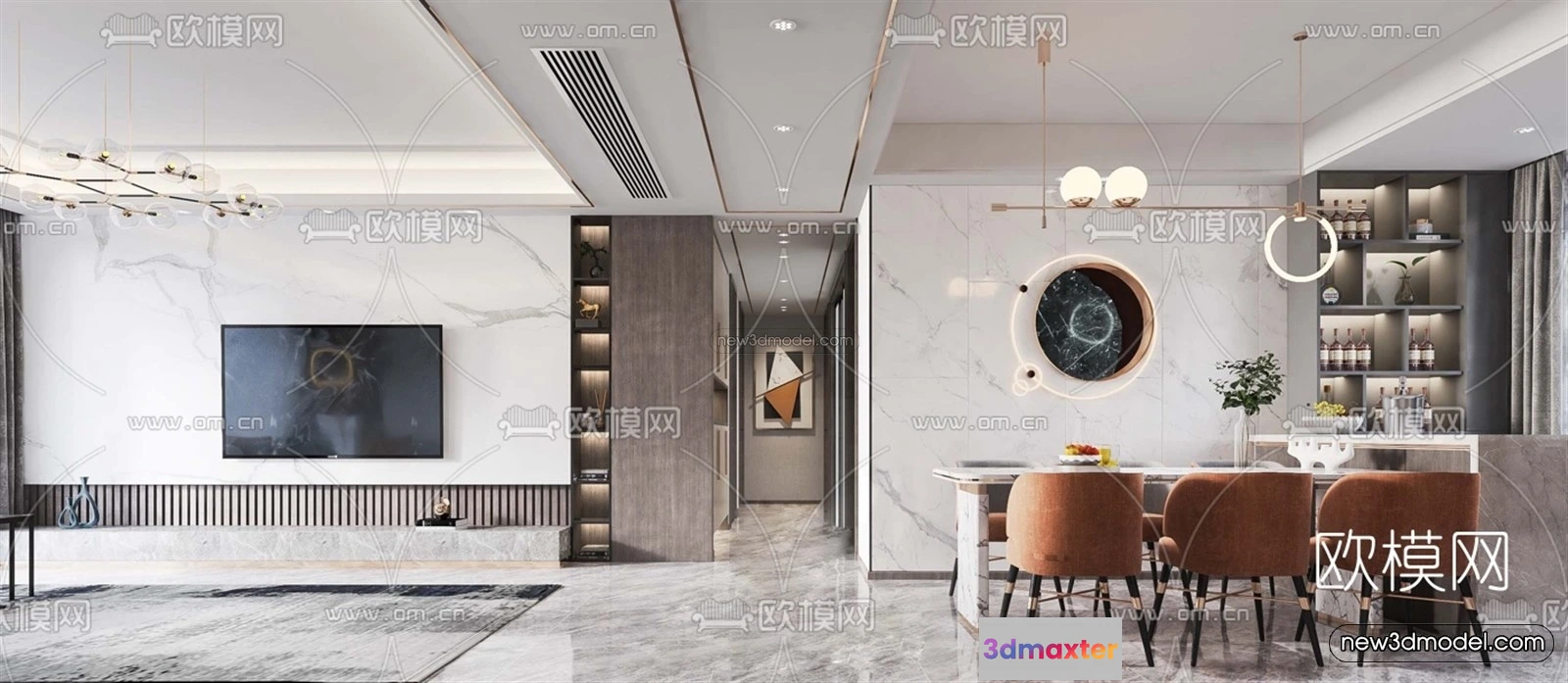 1581692 - Luxury Style Interior 3D Blocks - Living Room 3D Model - 060 3D Max