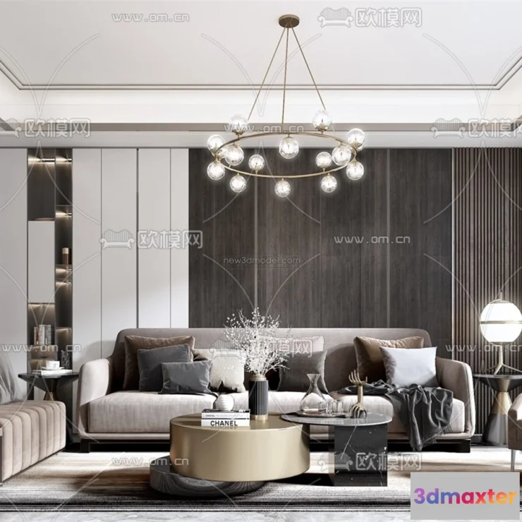1581754 - Luxury Style Interior 3D Blocks - Living Room 3D Model - 091 3D Max