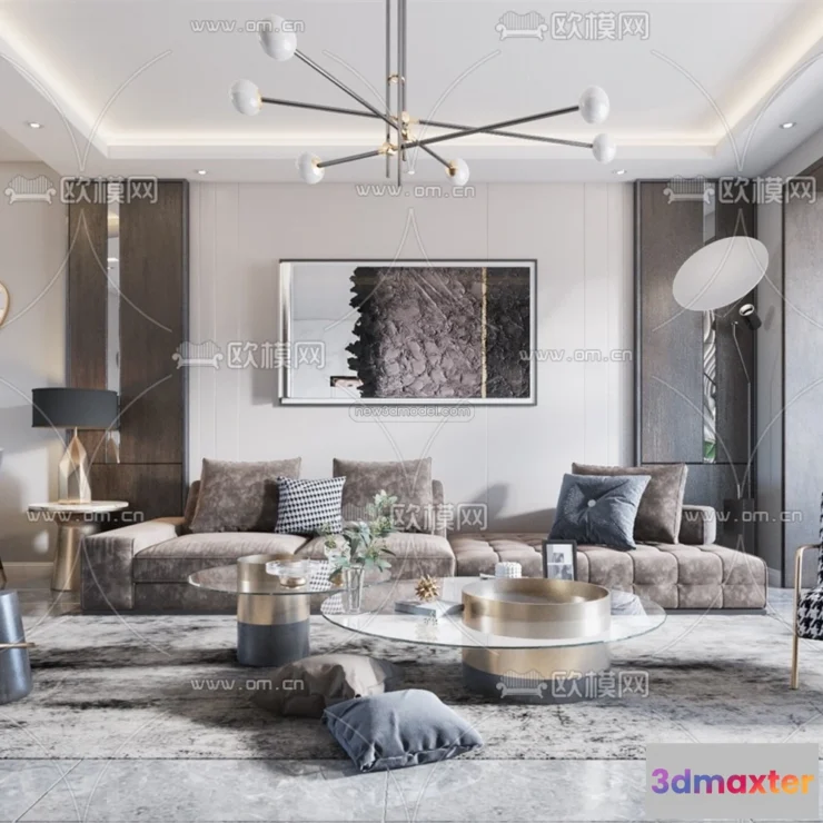 1581844 - Luxury Style Interior 3D Blocks - Living Room 3D Model - 136 3D Max