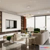 1581884 - Modern Style Interior 3D Blocks - Living Room 3D Model - 006 3D Max