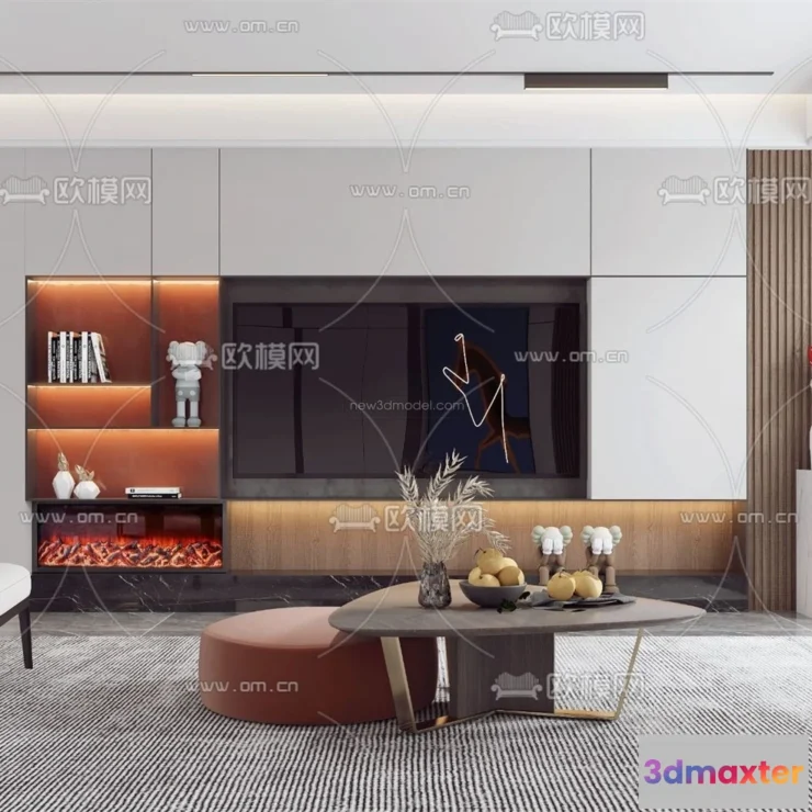 1581900 - Modern Style Interior 3D Blocks - Living Room 3D Model - 014 3D Max