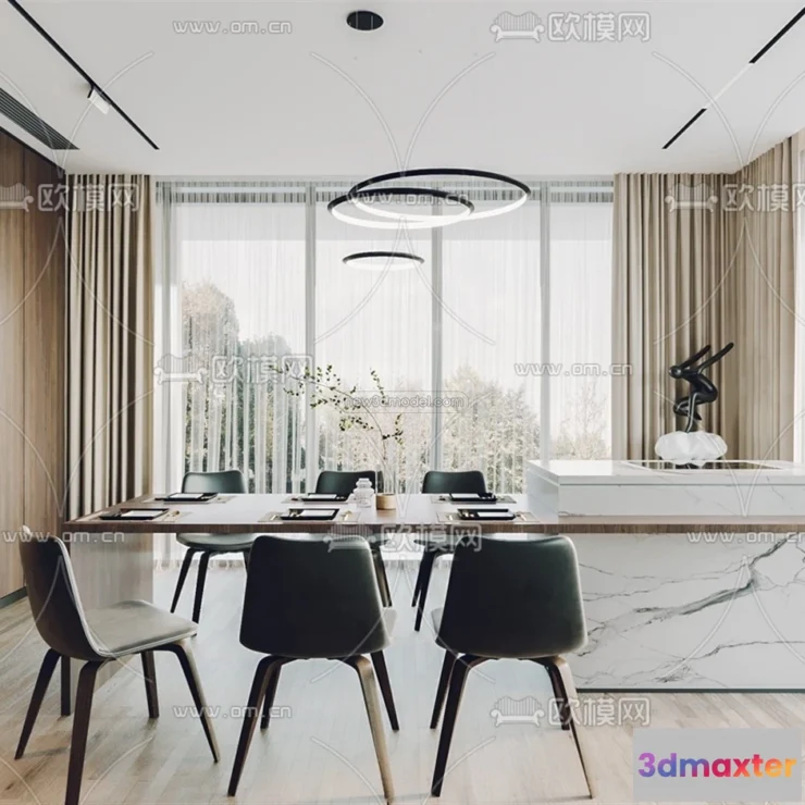 1581902 - Modern Style Interior 3D Blocks - Living Room 3D Model - 015 3D Max