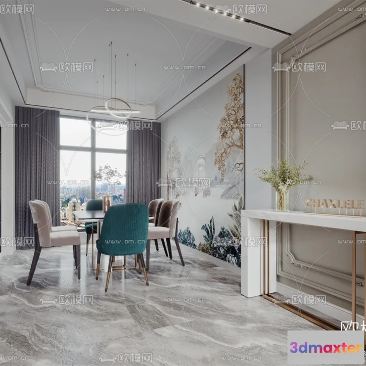 1581908 - Modern Style Interior 3D Blocks - Living Room 3D Model - 018 3D Max