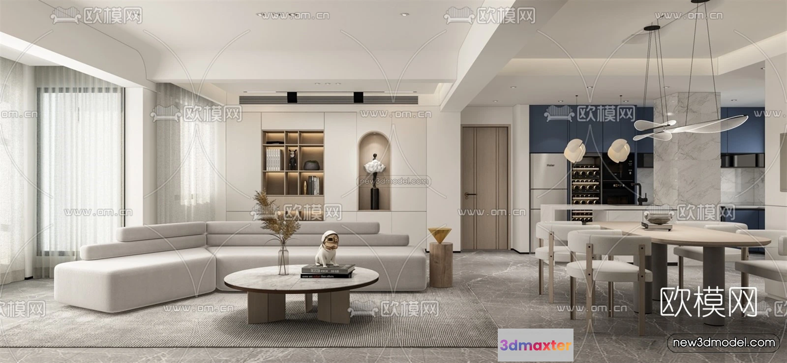 1581916 - Modern Style Interior 3D Blocks - Living Room 3D Model - 022 3D Max