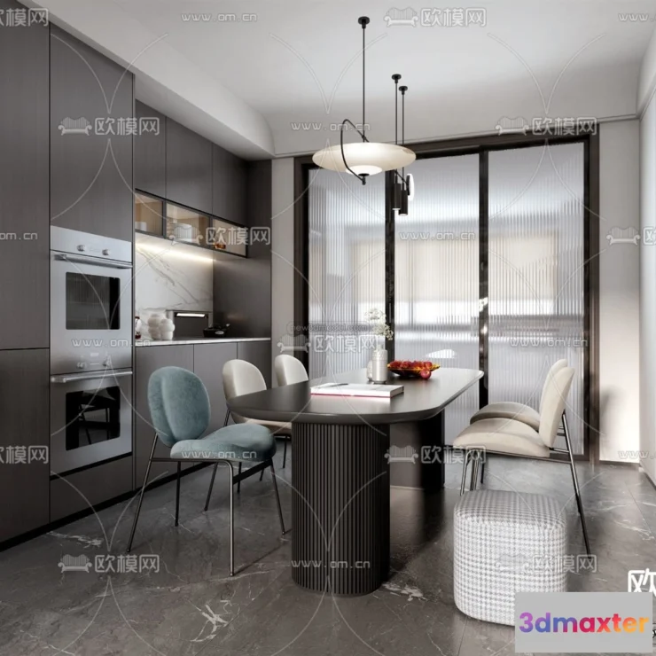 1581952 - Modern Style Interior 3D Blocks - Living Room 3D Model - 040 3D Max