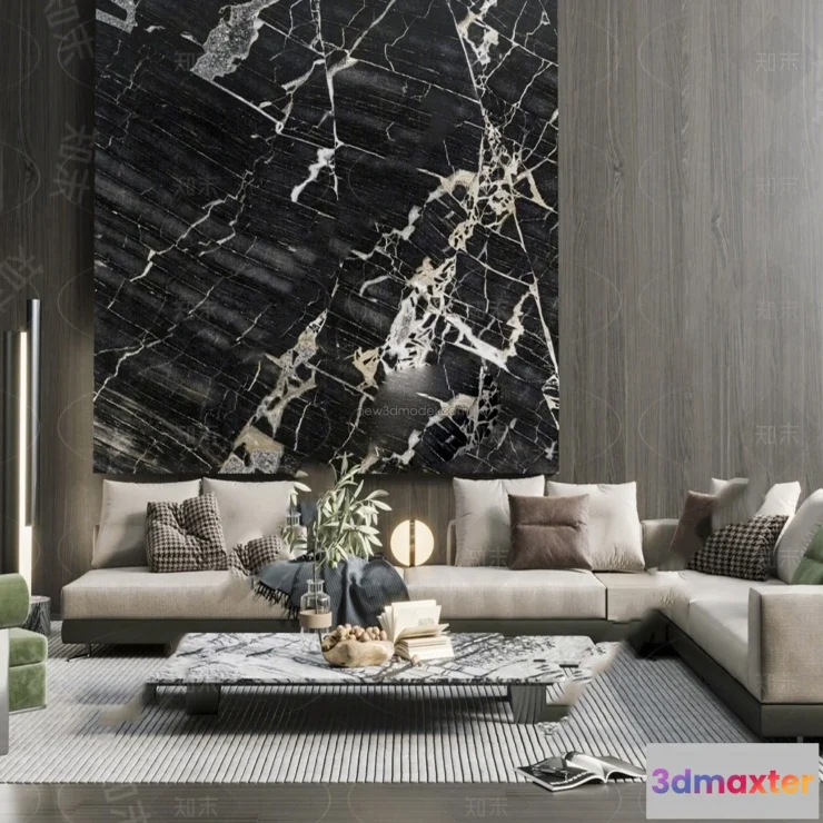 1581962 - Modern Style Interior 3D Blocks - Living Room 3D Model - 045 3D Max