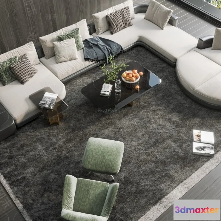 1582002 - Modern Style Interior 3D Blocks - Living Room 3D Model - 065 3D Max