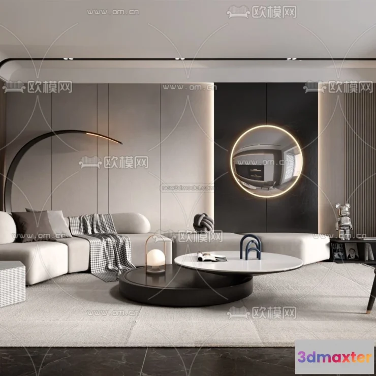 1582006 - Modern Style Interior 3D Blocks - Living Room 3D Model - 067 3D Max