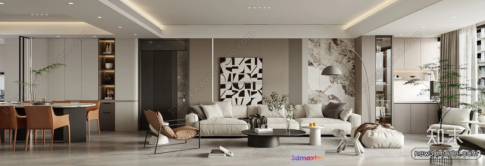 1582034 - Modern Style Interior 3D Blocks - Living Room 3D Model - 081 3D Max