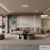 1582062 - Modern Style Interior 3D Blocks - Living Room 3D Model - 095 3D Max