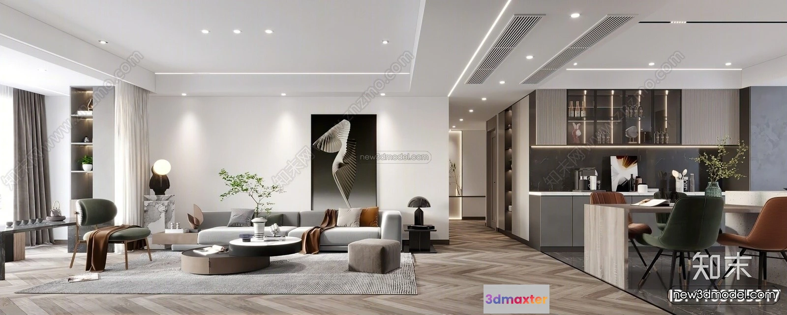 1582082 - Modern Style Interior 3D Blocks - Living Room 3D Model - 105 3D Max