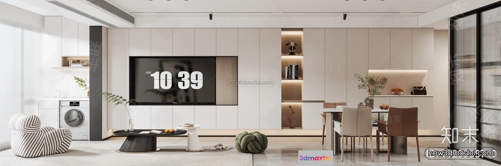 1582130 - Modern Style Interior 3D Blocks - Living Room 3D Model - 129 3D Max