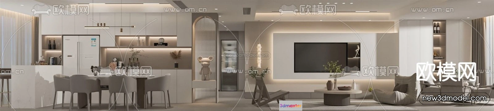 1582140 - Modern Style Interior 3D Blocks - Living Room 3D Model - 134 3D Max