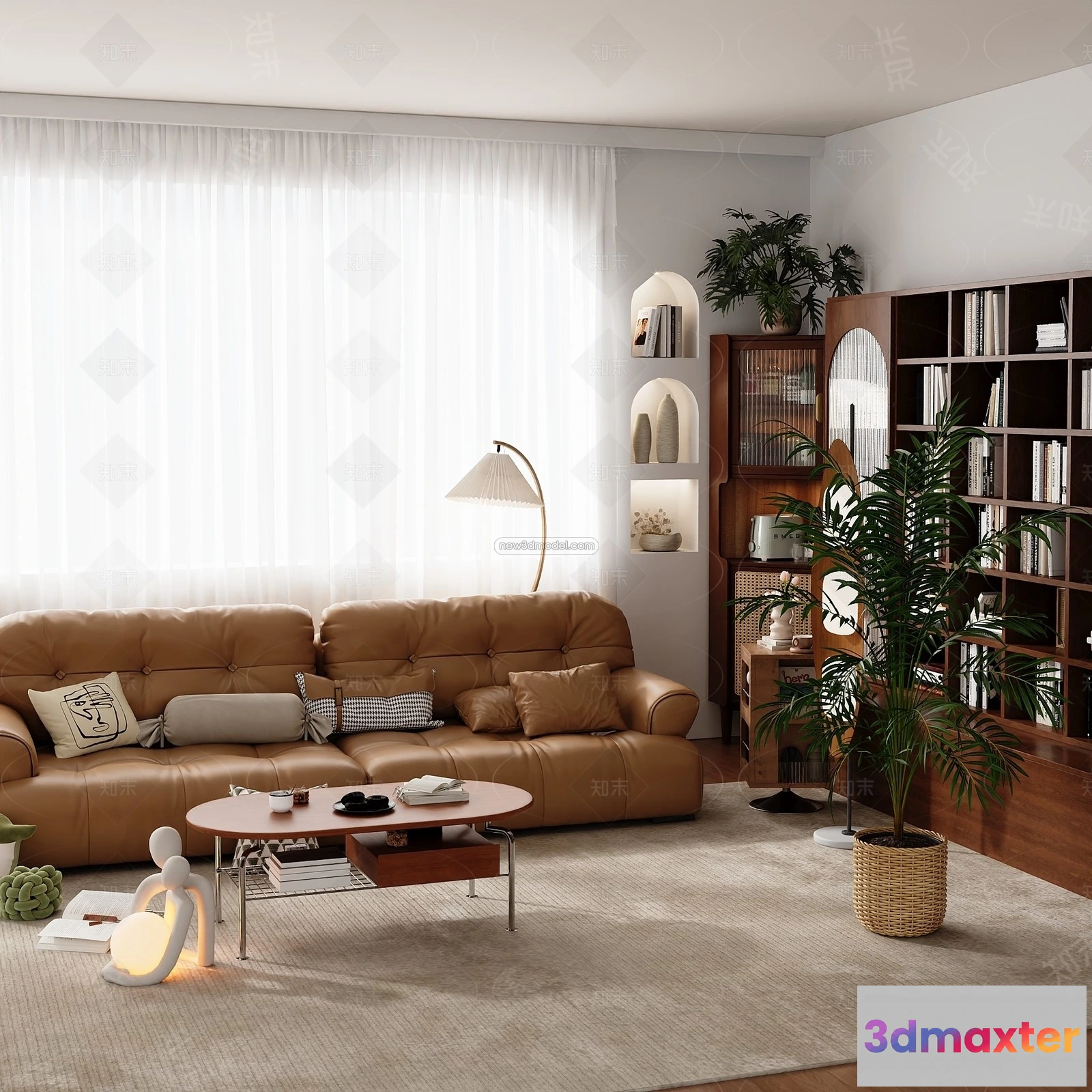 1582190 - Nordic Style Interior 3D Blocks - Living Room 3D Model - 012 3D Max