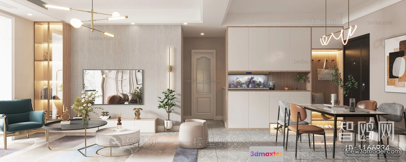 1582310 - Nordic Style Interior 3D Blocks - Living Room 3D Model - 072 3D Max