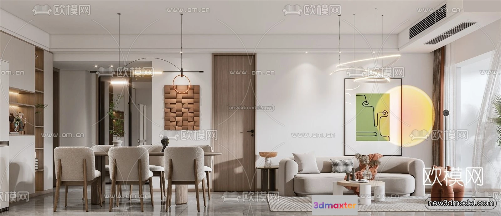 1582376 - Nordic Style Interior 3D Blocks - Living Room 3D Model - 105 3D Max