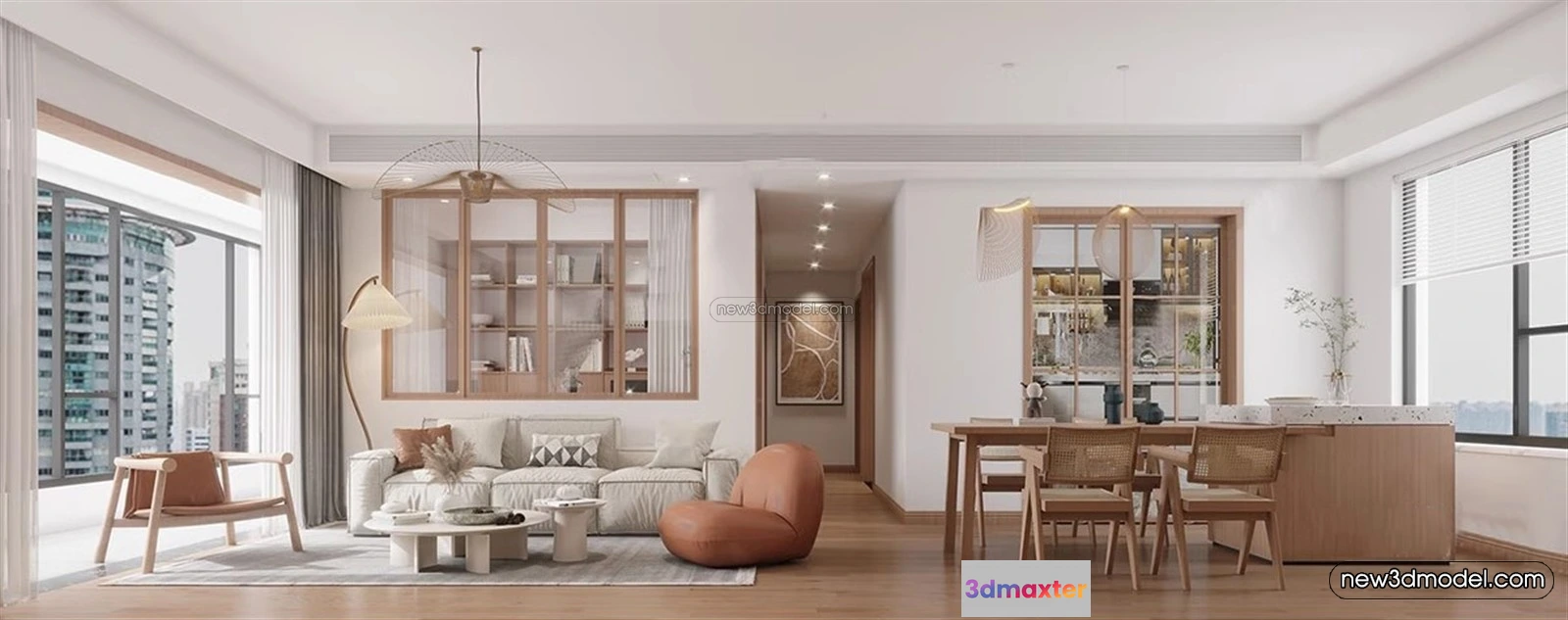 1582392 - Nordic Style Interior 3D Blocks - Living Room 3D Model - 113 3D Max