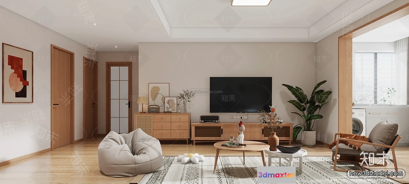 1582404 - Nordic Style Interior 3D Blocks - Living Room 3D Model - 119 3D Max