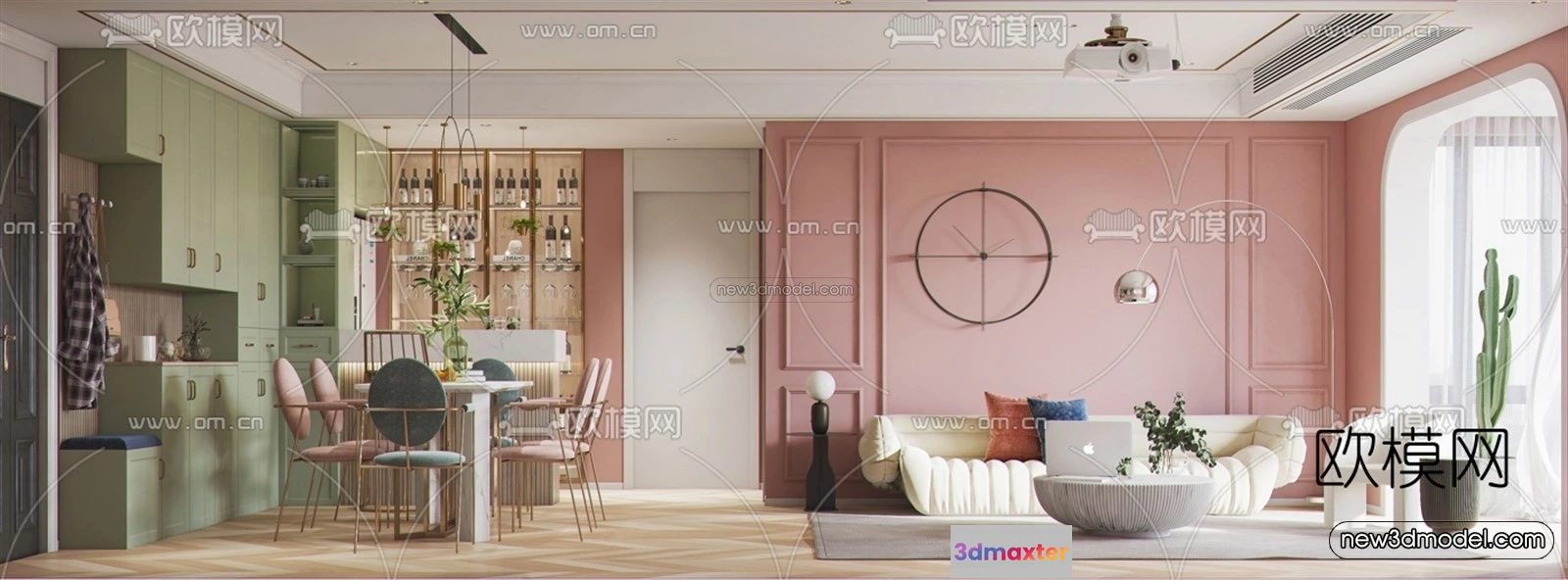 1582458 - Nordic Style Interior 3D Blocks - Living Room 3D Model - 146 3D Max