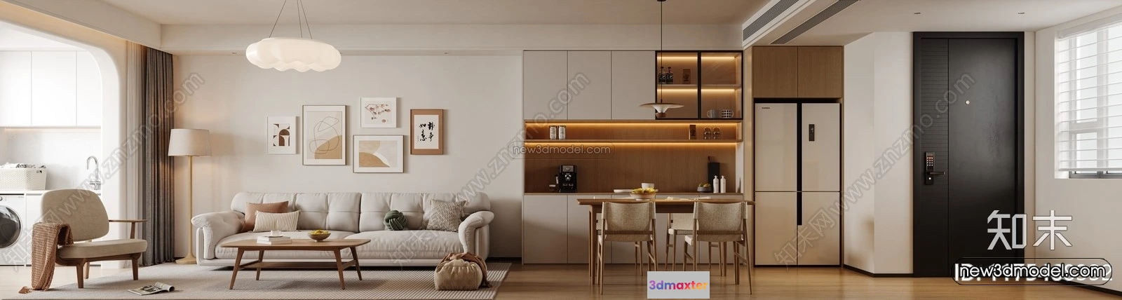 1582550 - Nordic Style Interior 3D Blocks - Living Room 3D Model - 192 3D Max