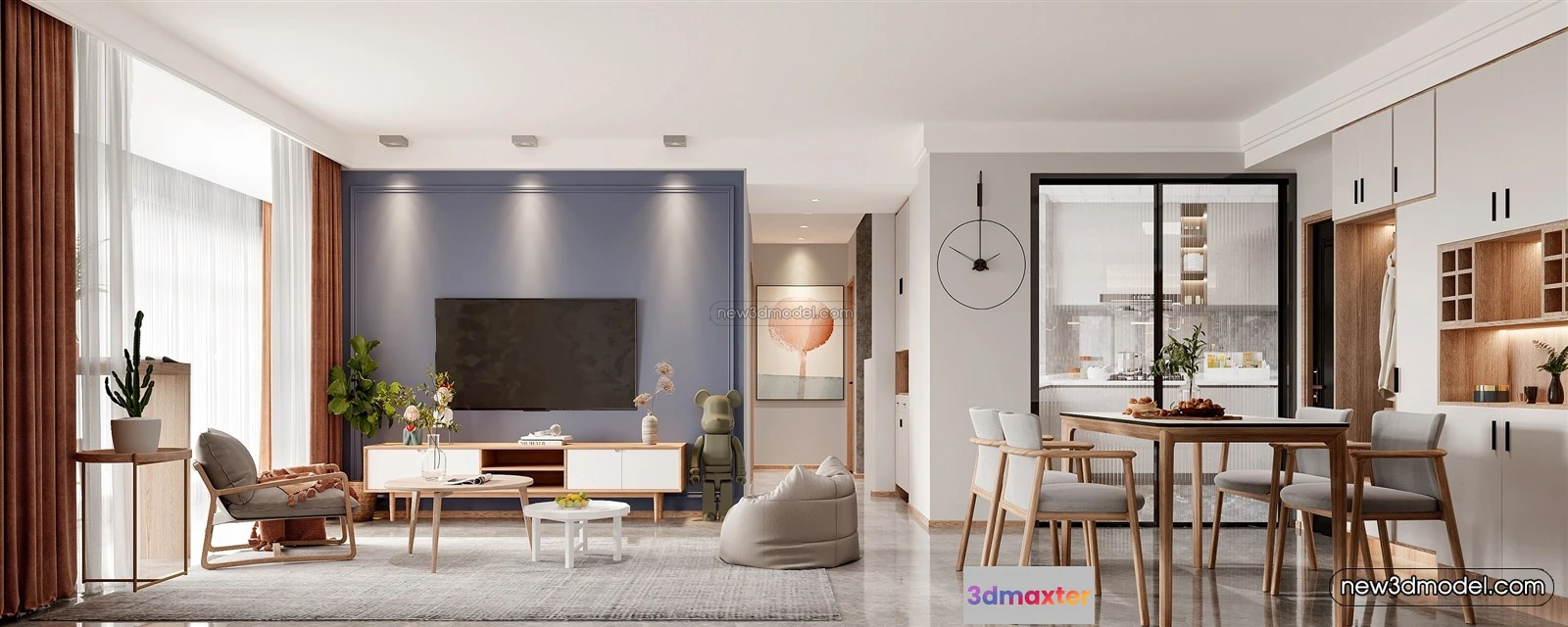 1582626 - Nordic Style Interior 3D Blocks - Living Room 3D Model - 230 3D Max