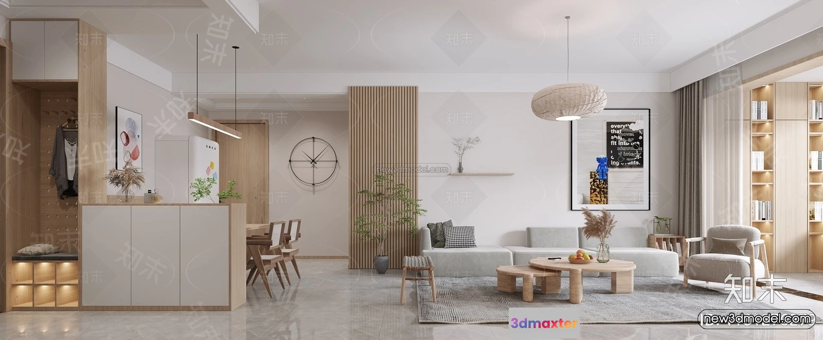 1582630 - Nordic Style Interior 3D Blocks - Living Room 3D Model - 232 3D Max