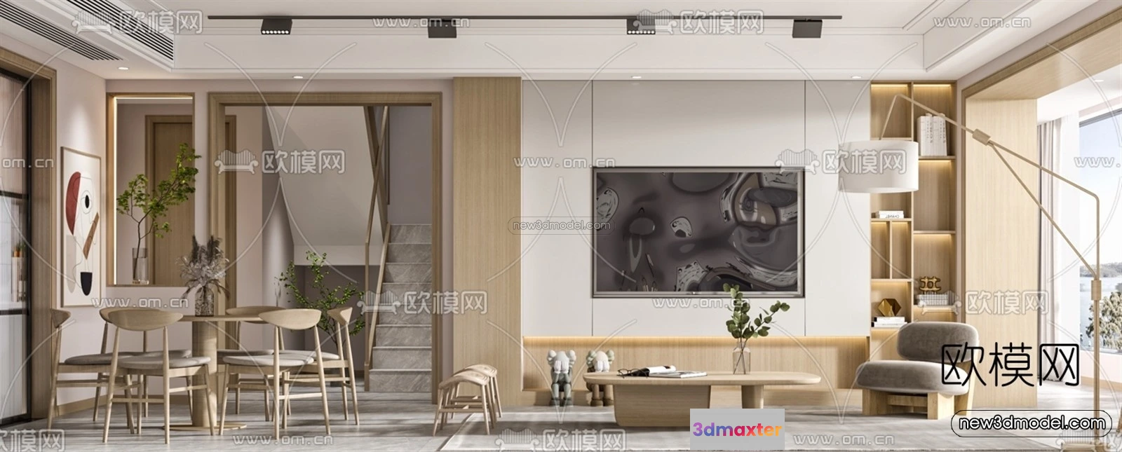 1582674 - Nordic Style Interior 3D Blocks - Living Room 3D Model - 254 3D Max