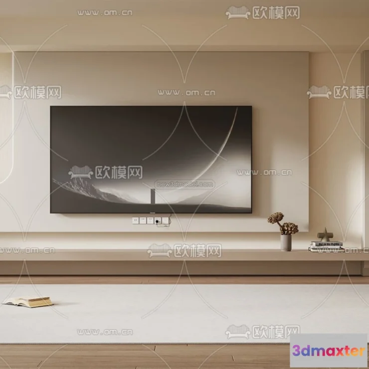 1582949 - Cream Style Interior 3D Blocks - Living Room 3D Model - 124 3D Max