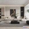 1583047 - Black - White - Gray Colors Interior 3D Blocks - Living Room 3D Scene - 001 3D Max