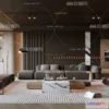 1583167 - Black - White - Gray Colors Interior 3D Blocks - Living Room 3D Scene - 061 3D Max