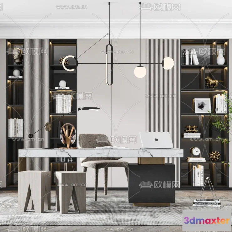 1111100 - Study Room 3D Scenes - 0825