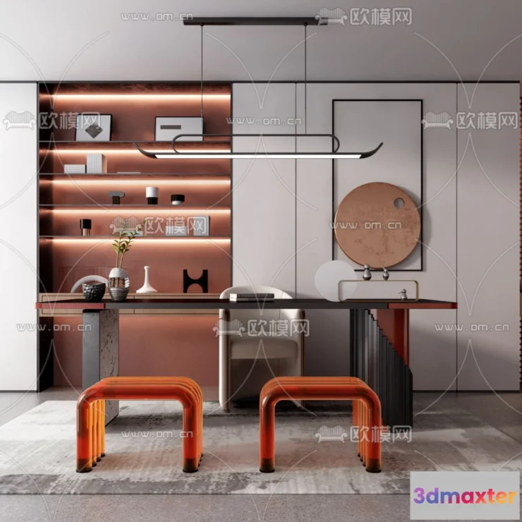 1111114 - Study Room 3D Scenes - 0832