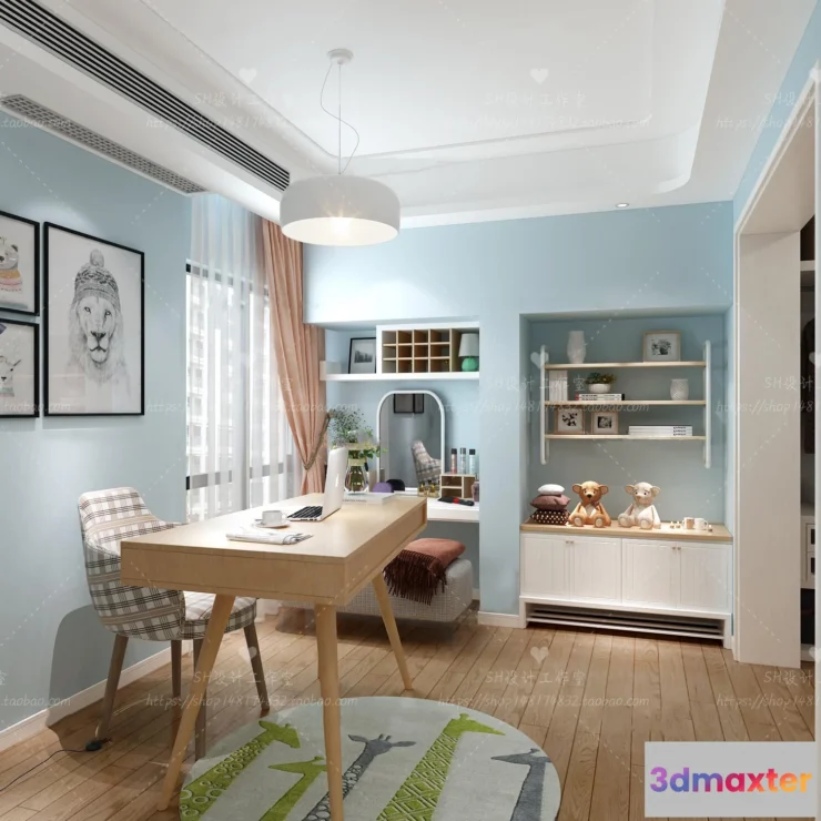 1119824 - STUDY ROOM 3D SCENES - VRAY RENDER - 01