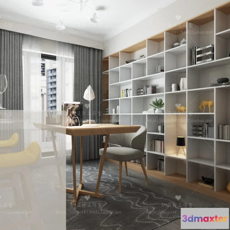 1119826 - STUDY ROOM 3D SCENES - VRAY RENDER - 02