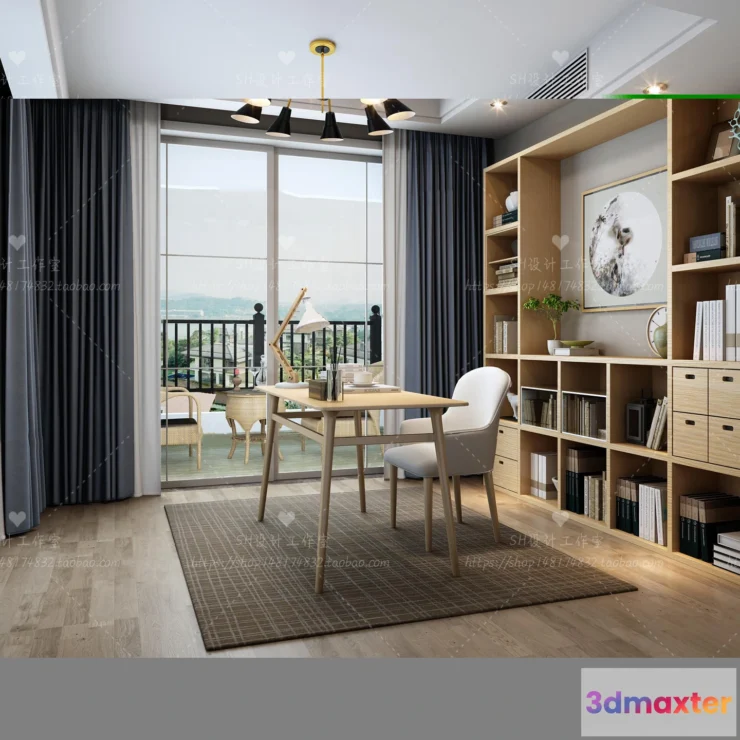 1119828 - STUDY ROOM 3D SCENES - VRAY RENDER - 03