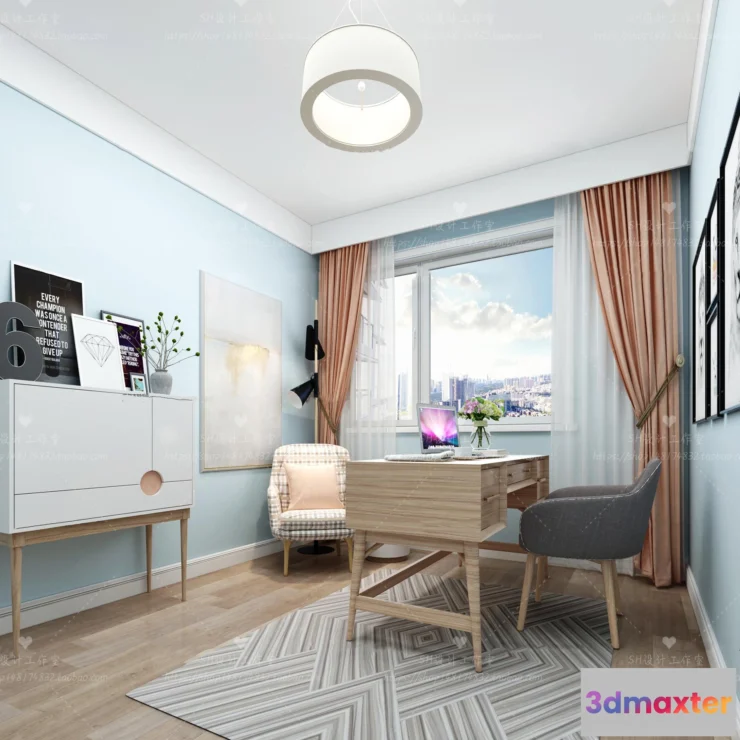 1119832 - STUDY ROOM 3D SCENES - VRAY RENDER - 05