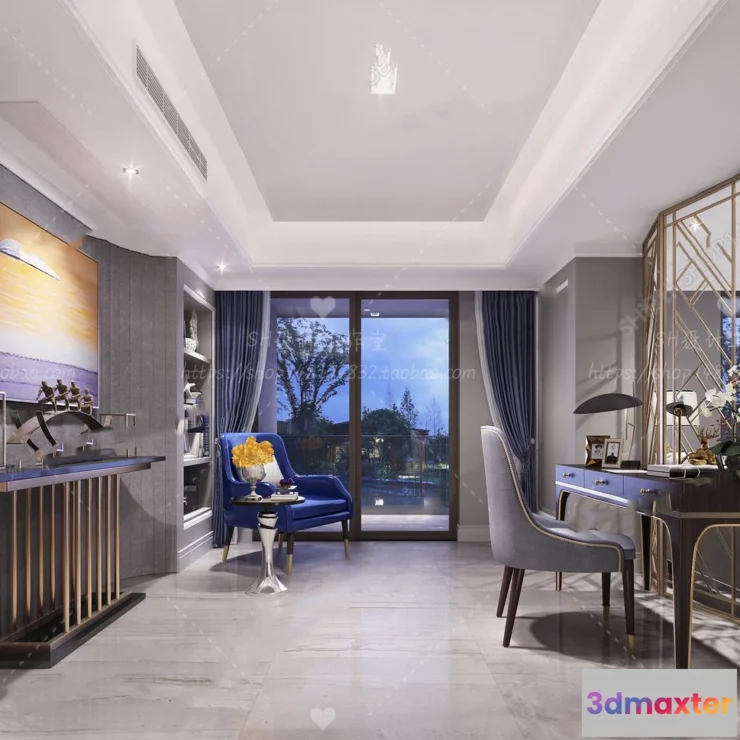 1119846 - STUDY ROOM 3D SCENES - VRAY RENDER - 11