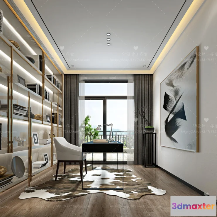 1119848 - STUDY ROOM 3D SCENES - VRAY RENDER - 12