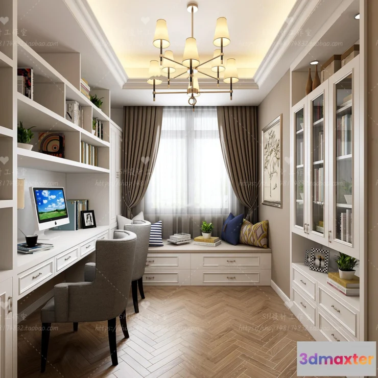 1119852 - STUDY ROOM 3D SCENES - VRAY RENDER - 14