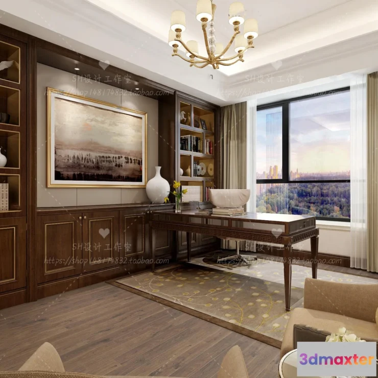 1119854 - STUDY ROOM 3D SCENES - VRAY RENDER - 15