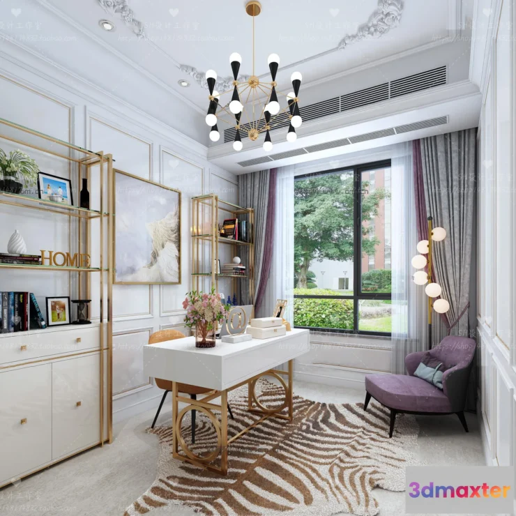 1119856 - STUDY ROOM 3D SCENES - VRAY RENDER - 16