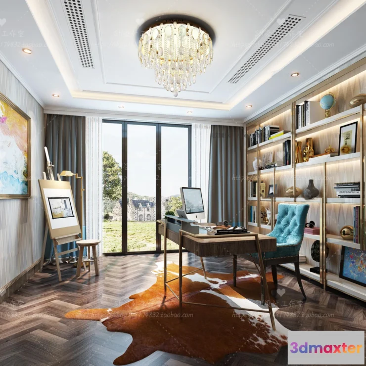 1119858 - STUDY ROOM 3D SCENES - VRAY RENDER - 17
