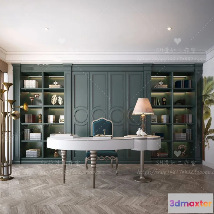 1119860 - STUDY ROOM 3D SCENES - VRAY RENDER - 18