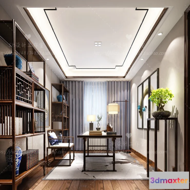 1119870 - STUDY ROOM 3D SCENES - VRAY RENDER - 23