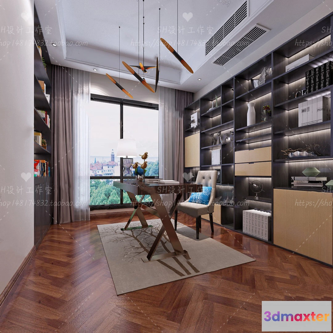 1119872 - STUDY ROOM 3D SCENES - VRAY RENDER - 24