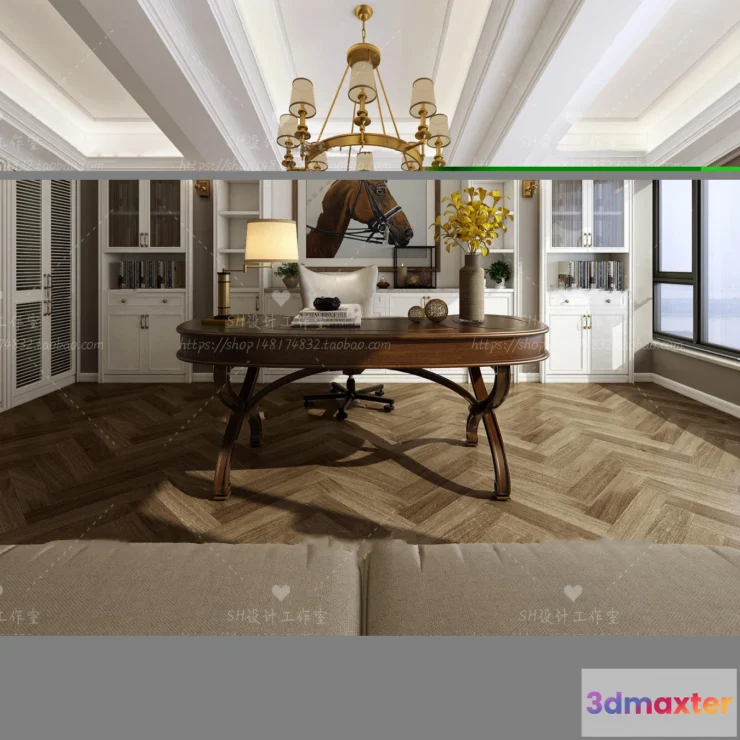 1119876 - STUDY ROOM 3D SCENES - VRAY RENDER - 26