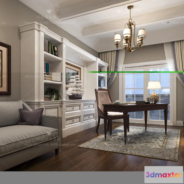 1119878 - STUDY ROOM 3D SCENES - VRAY RENDER - 27